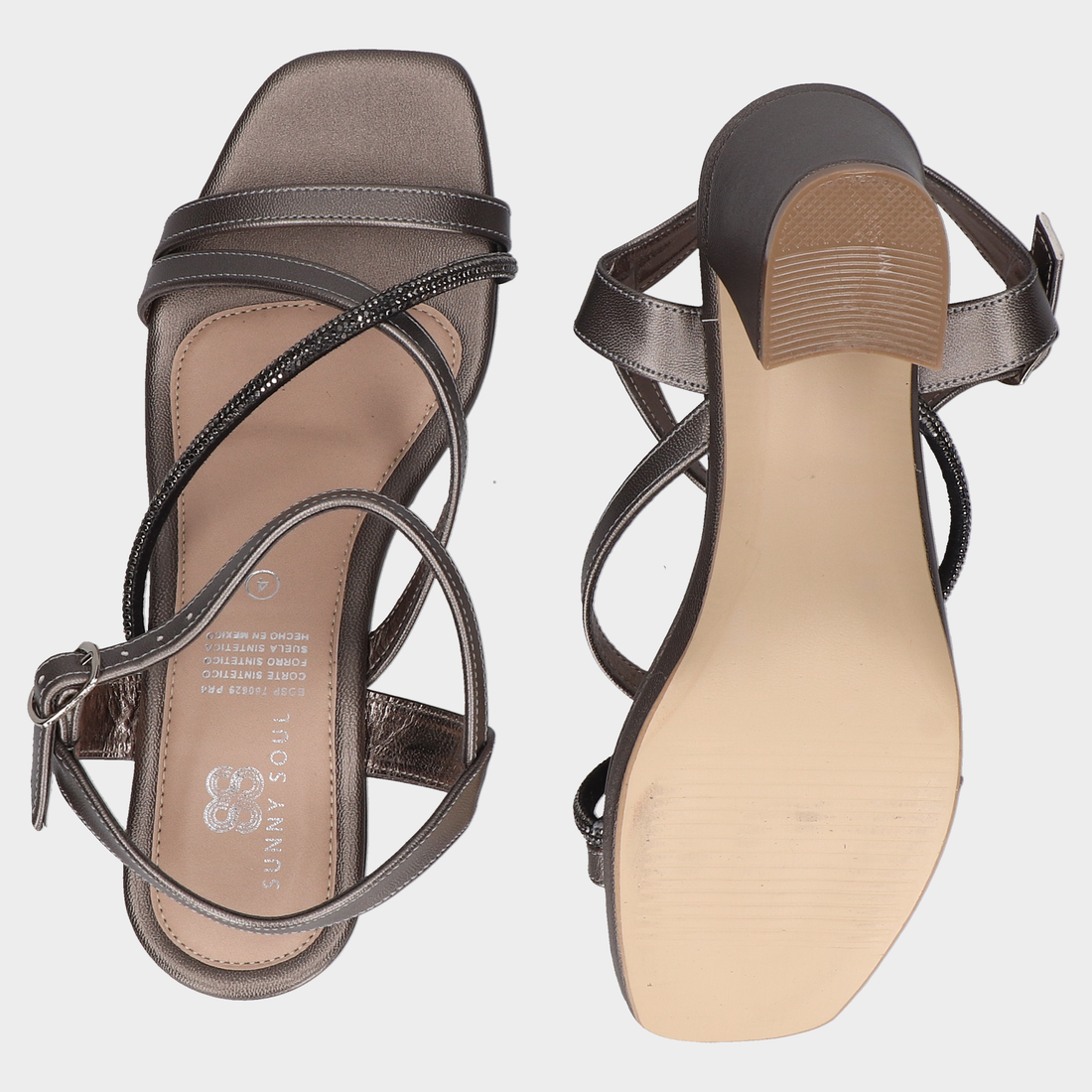 Sandalia de tacón 118-Bsc-23217 Inox