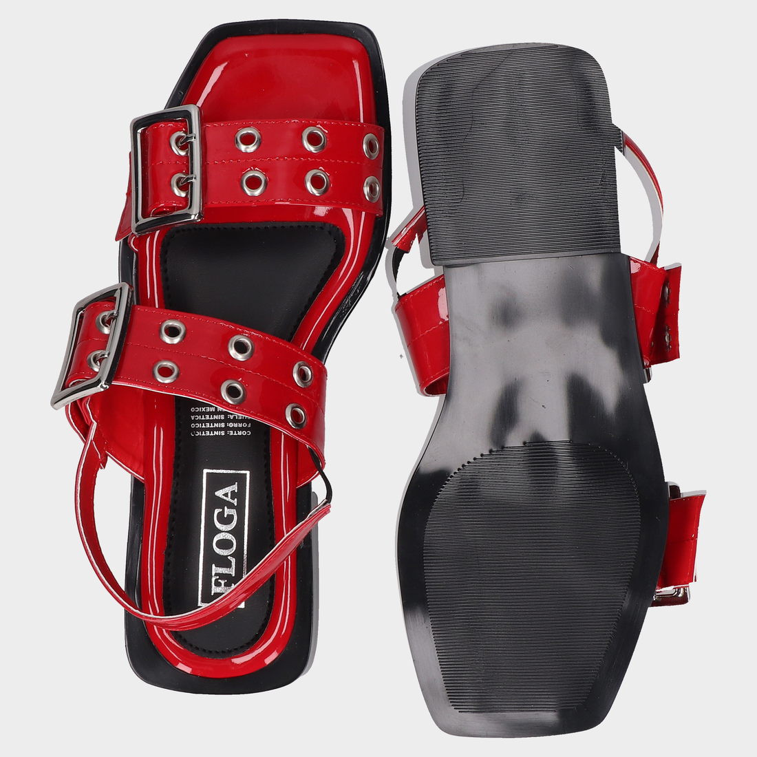 Sandalias 41-Fg380 Rojo