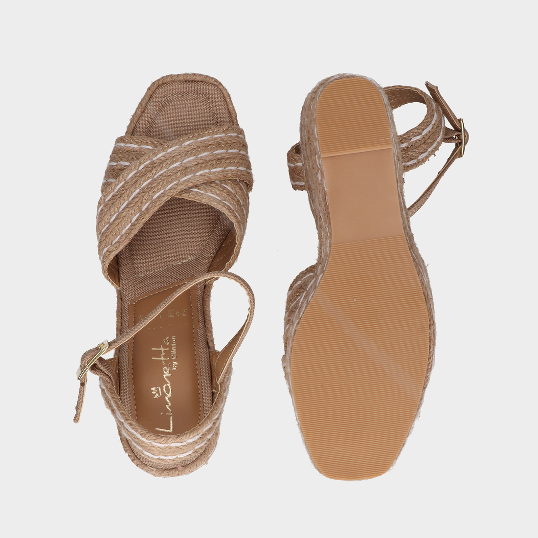 Alpargata beige de tacón corrido