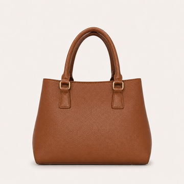 Bolsa tote estructurada de doble asa color café