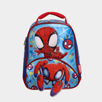 Mochila infantil Spider-Man con diseño 3D y bolsillo frontal decorativo