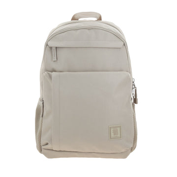 Mochila escolar amplia beige