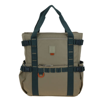 Mochila escolar para preparatoria Kaki con negro