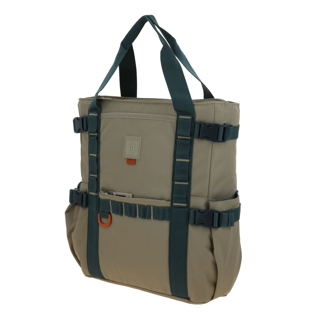 Mochila escolar para preparatoria Kaki con negro