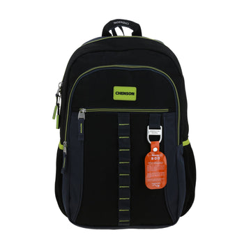 Mochila grande para secundaria con múltiples compartimentos en negro