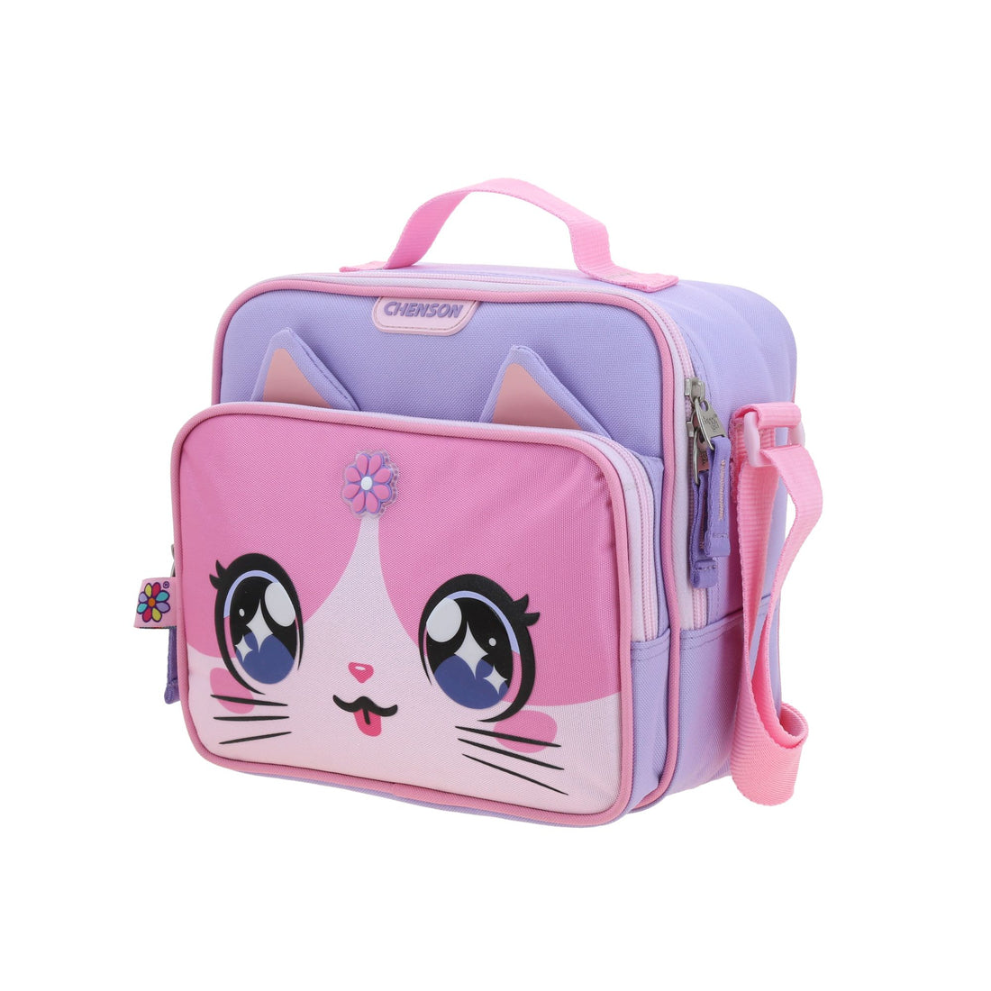 Lonchera escolar para primaria de gatito con asa y correa ajustable