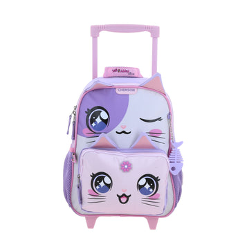 Mochila con ruedas para kínder de gatito