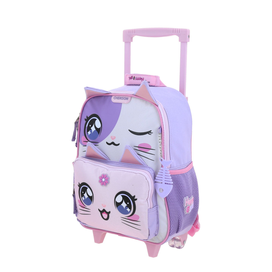 Mochila con ruedas para kínder de gatito