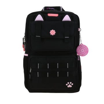 Mochila escolar para primaria de gato negro