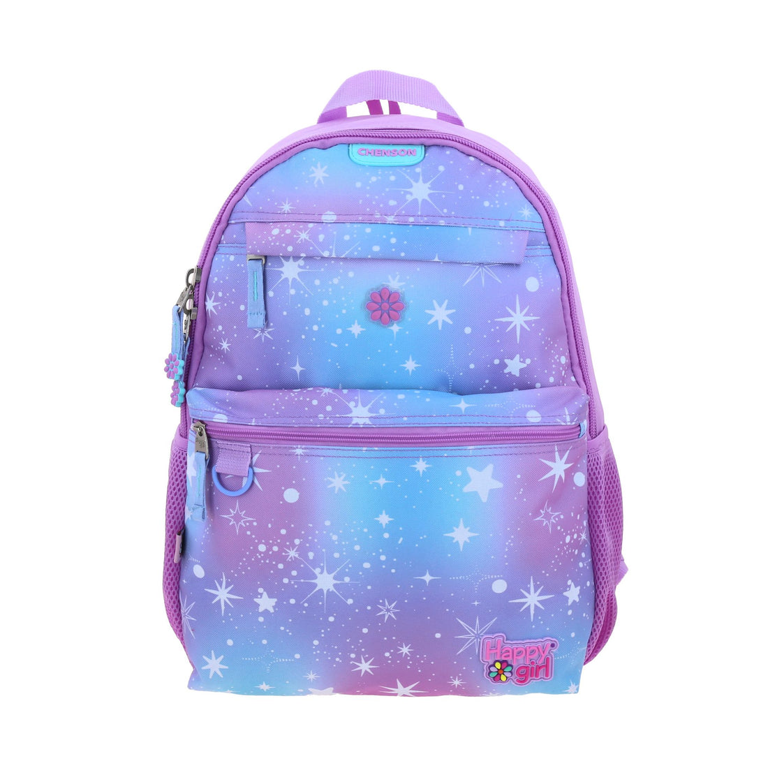 Kit escolar con mochila, lonchera y lapicera en tonos lila primaria - secundaria