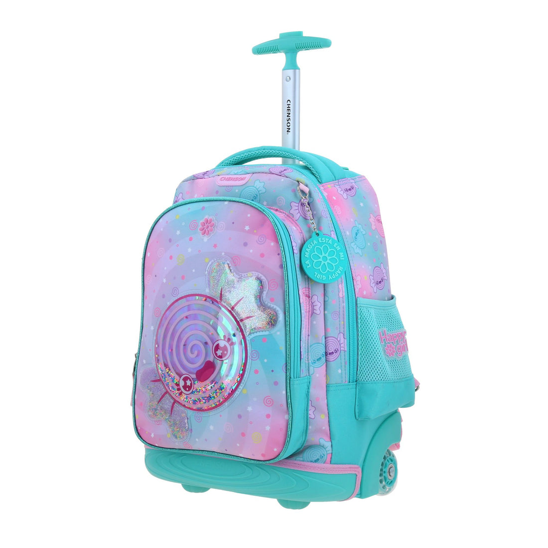 Mochila con ruedas para primaria con diseño de dulce