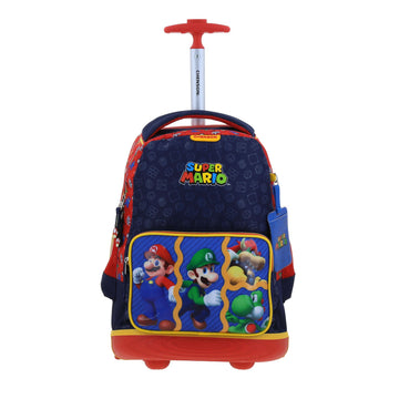 Mochila con ruedas para primaria Mario Luigi Bowser Yoshi