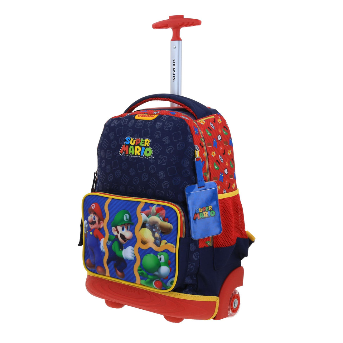 Mochila con ruedas para primaria Mario Luigi Bowser Yoshi