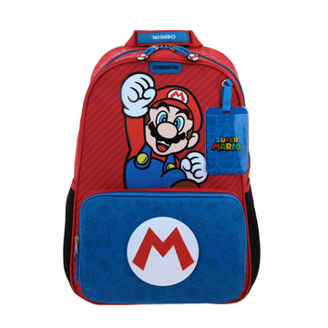 Mochila escolar para primaria de Super Mario Bros con múltiples compartimentos