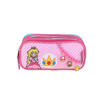 Lapicera triple compartimento escolar para primaria Peach