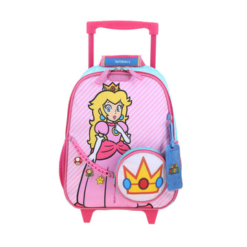 Mochila con ruedas para kínder de princesa Peach