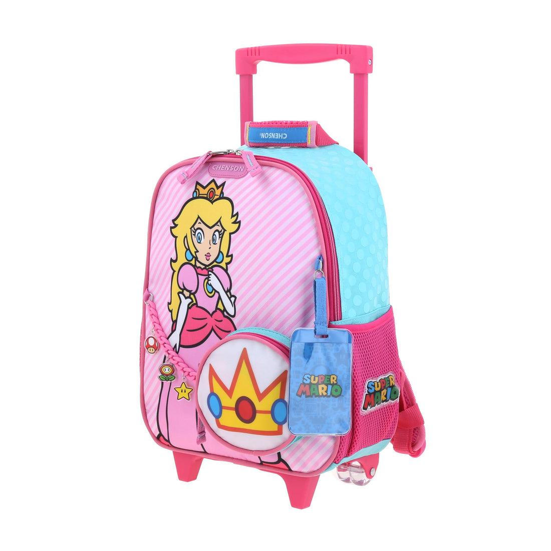 Mochila con ruedas para kínder de princesa Peach