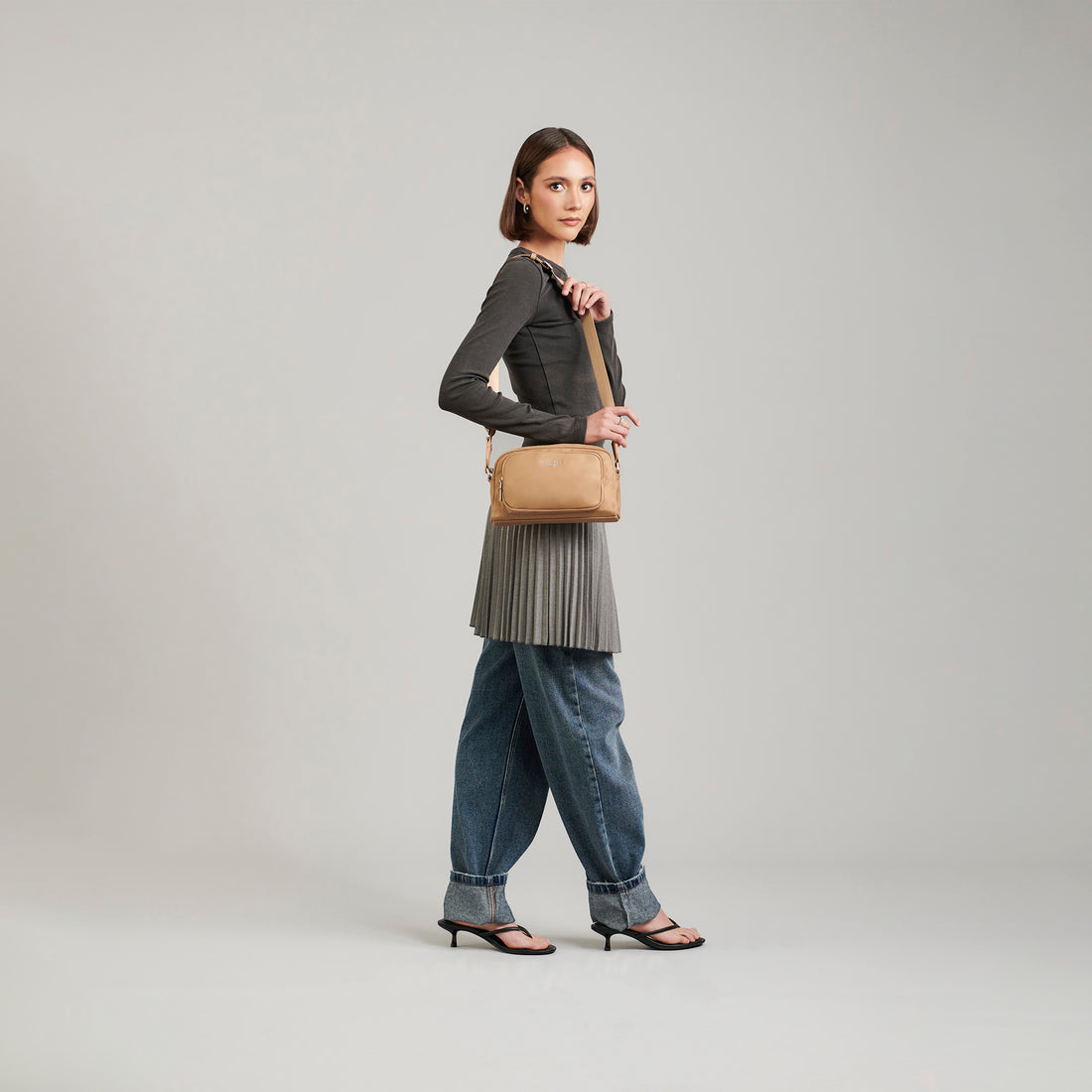 Bolsa Cross Body Dama 109-Ch-Md25051-E Beige