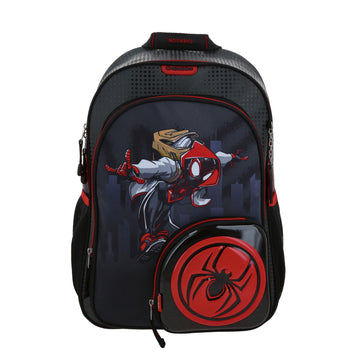 Mochila escolar para primaria de Miles Morales con múltiples compartimentos