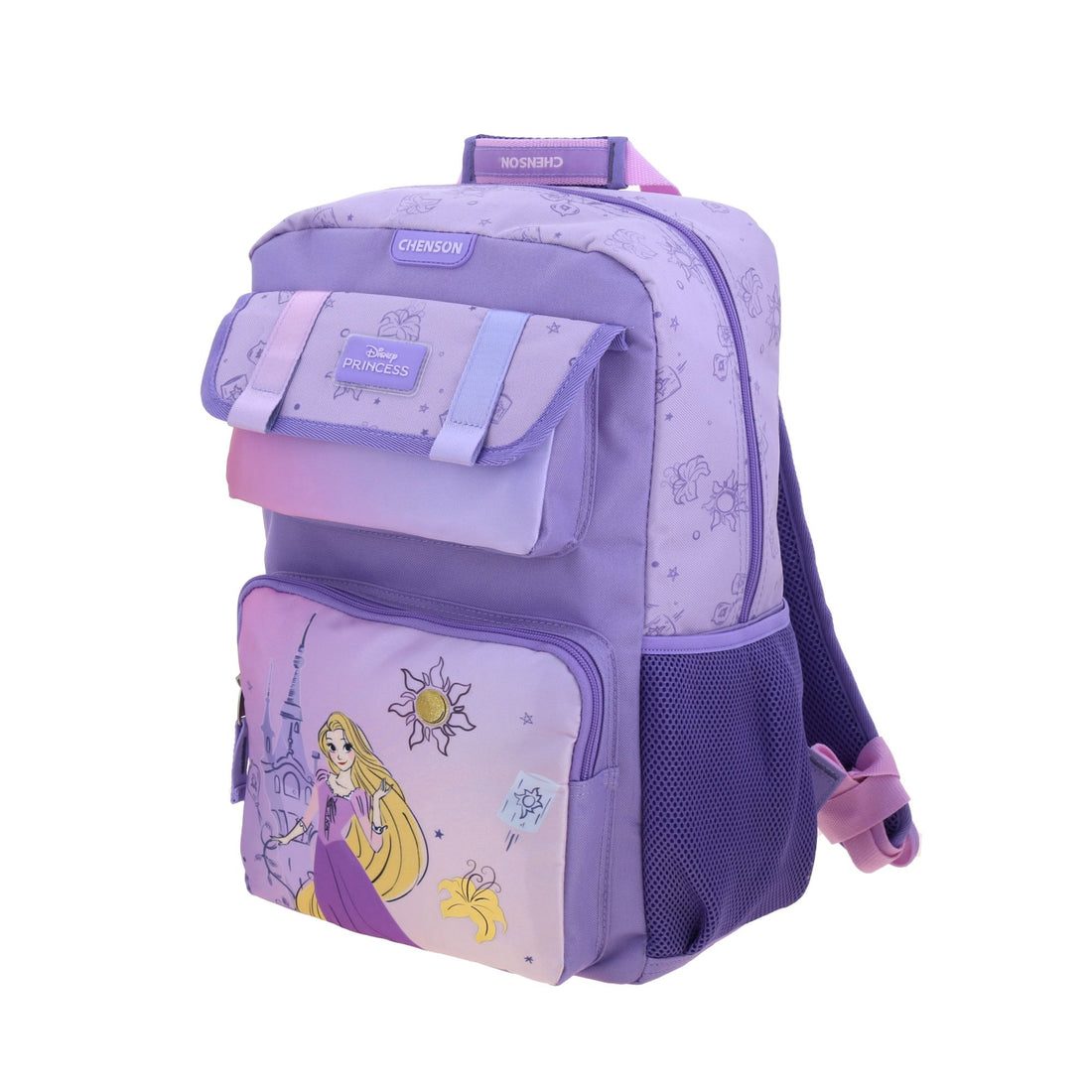 Mochila escolar para primaria Rapunzel  con múltiples compartimentos