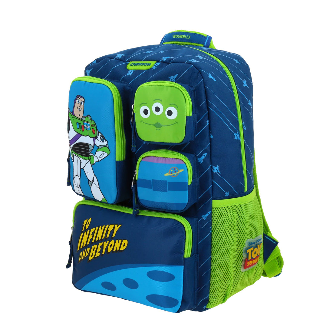 Mochila grande para primaria de Toy Story con múltiples bolsillos frontales