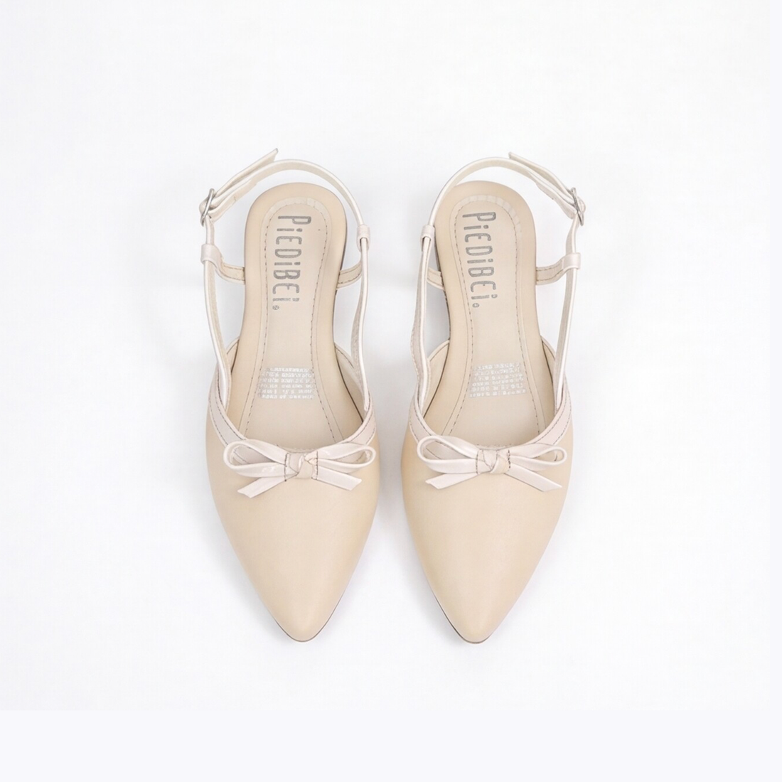 Zapatillas Destalonadas Color Maquillaje con Moño Decorativo para Mujer