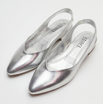 Zapatillas Destalonadas Plateadas para Mujer con Punta Fina