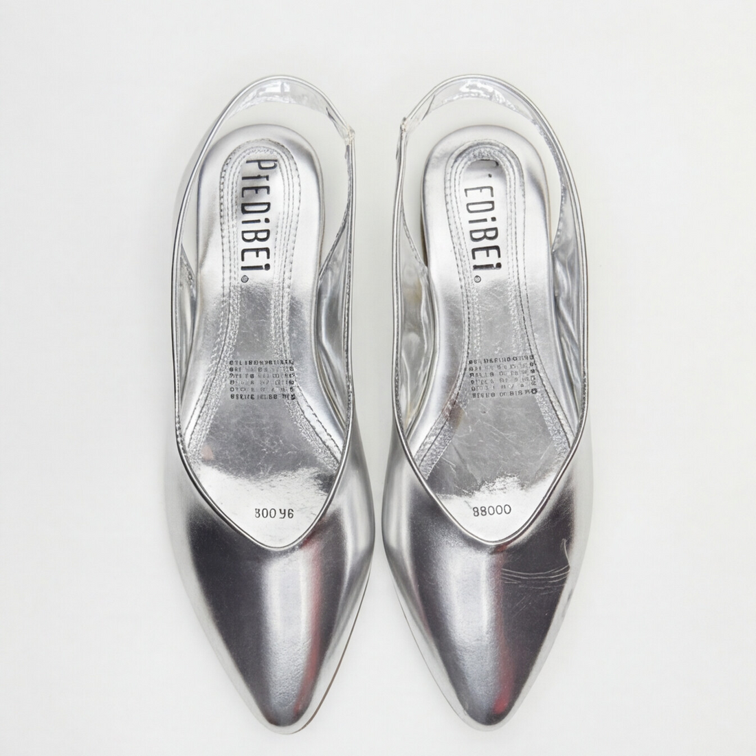 Zapatillas Destalonadas Plateadas para Mujer con Punta Fina