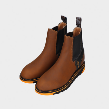 Botín chelsea mango con negro