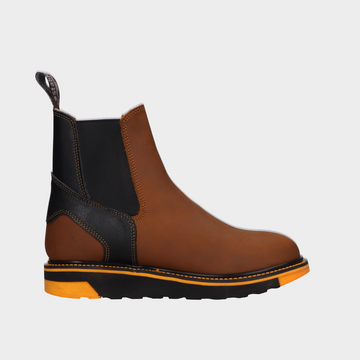 Botín chelsea mango con negro