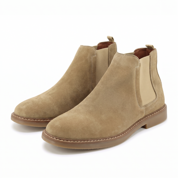 Botín Triples Enzo beige de gamuza estilo Chelsea casual
