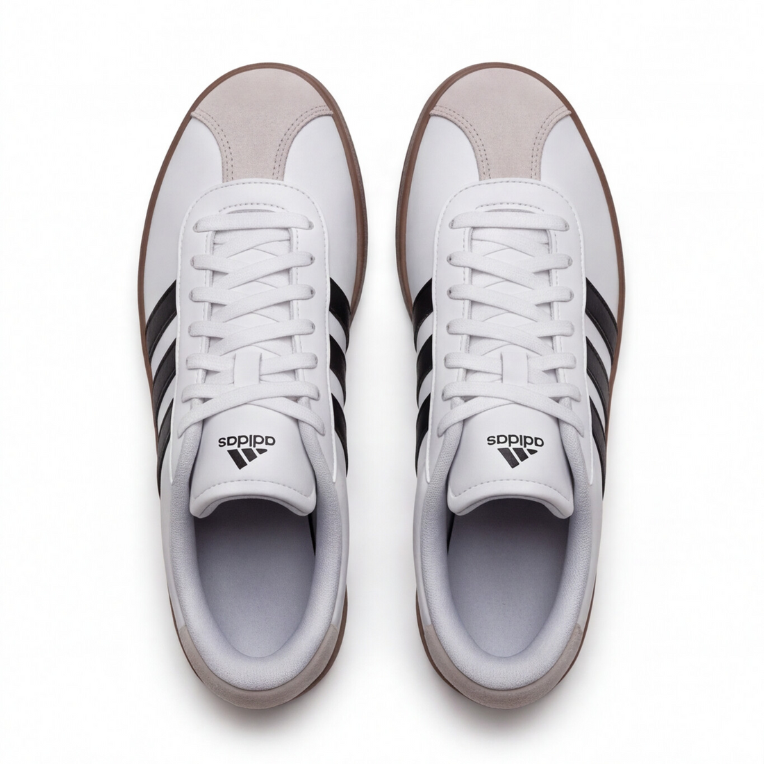 Tenis adidas VL Court 3.0 blancos con franjas negras