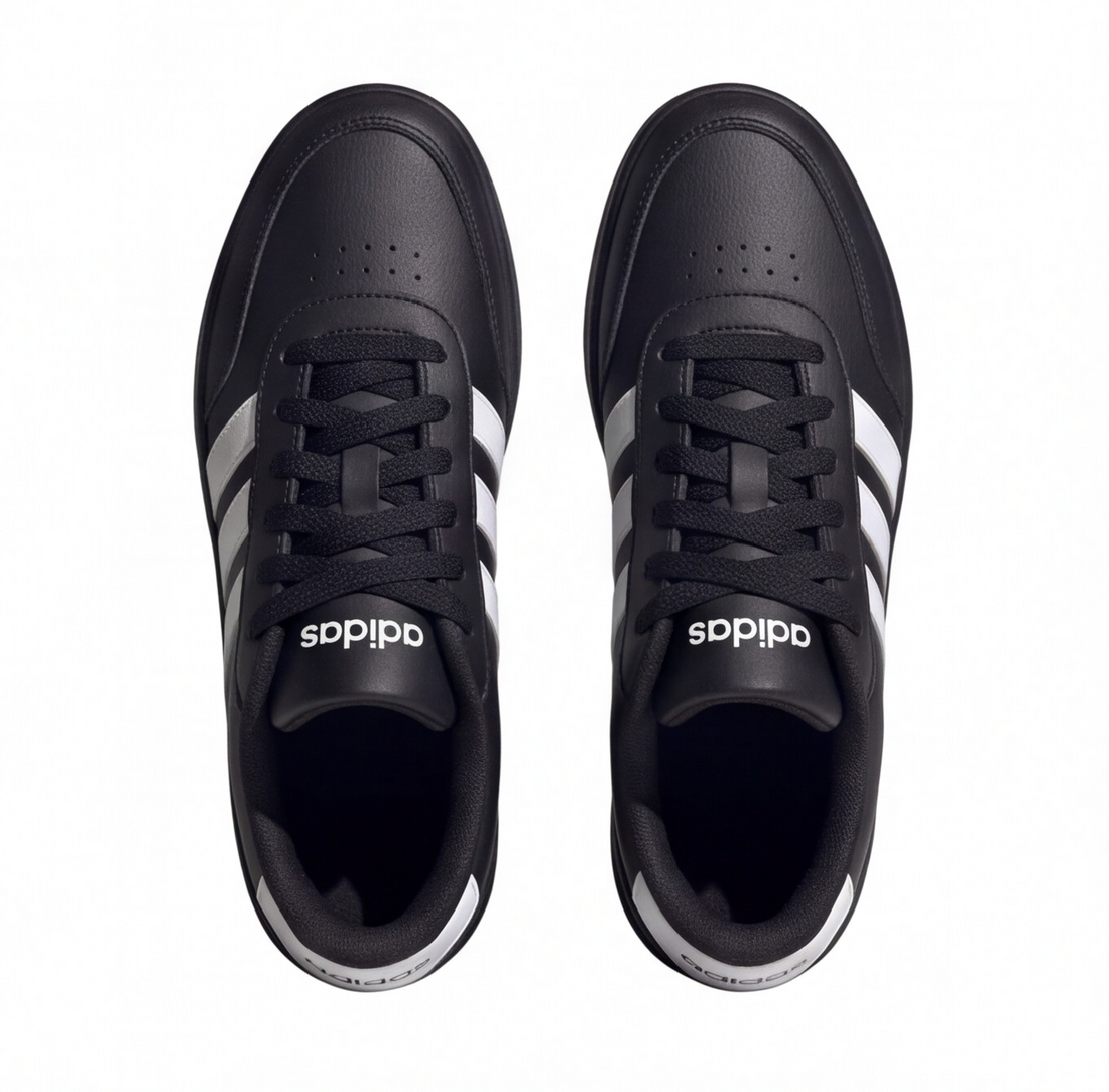 Tenis adidas Breaknet 3.0 negros con franjas blancas