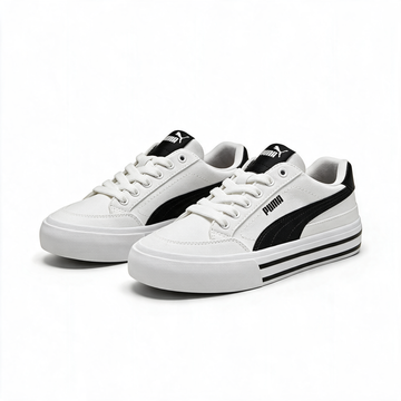 Tenis Puma Court Classic Vulc JR blancos con Formstrip negra