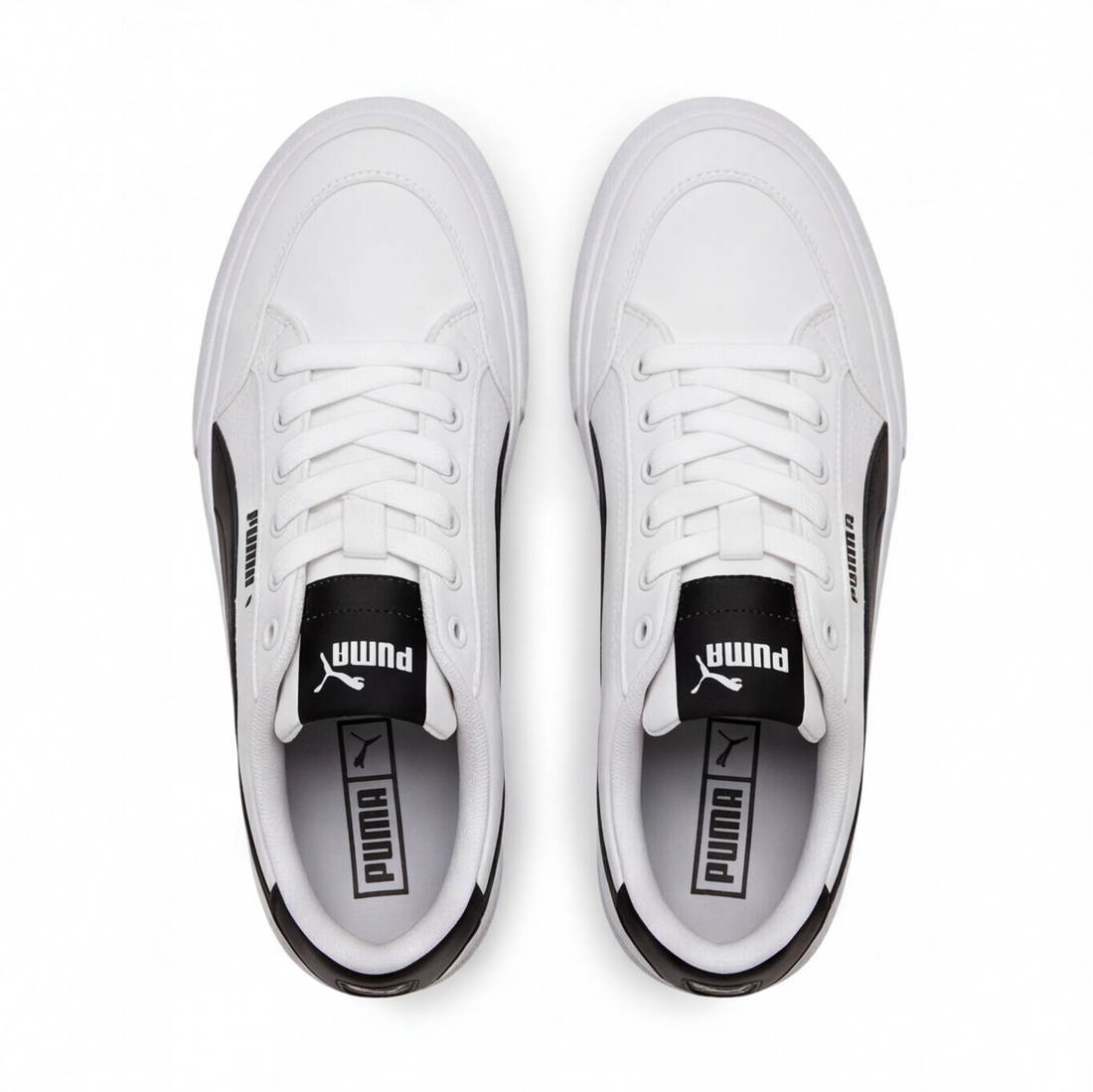 Tenis Puma Court Classic Vulc JR blancos con Formstrip negra