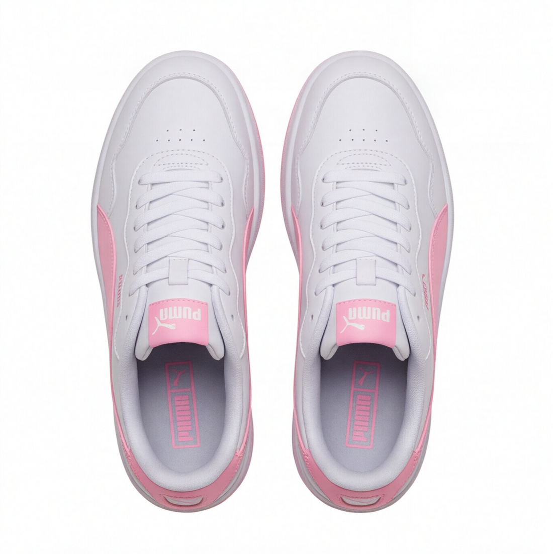 Tenis Puma Court Lally Skye blancos con detalles rosa
