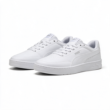 Tenis Puma Court Classic Clean blancos monocromáticos
