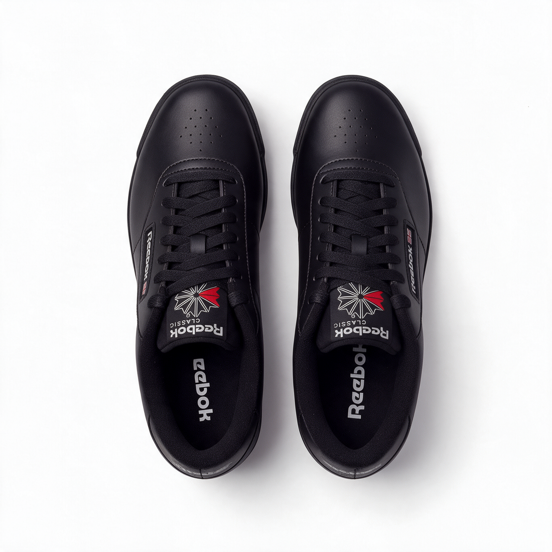 Tenis Reebok Princess negros monocromáticos