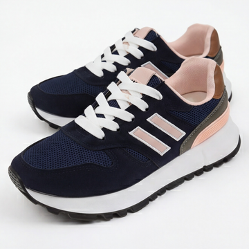 Tenis casual color marino con detalles rosa Beppi