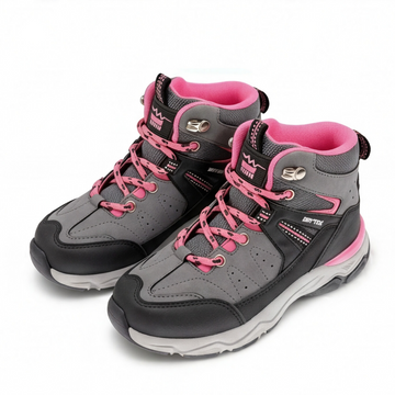 Bota outdoor infantil color negro con contraste rosa Beppi