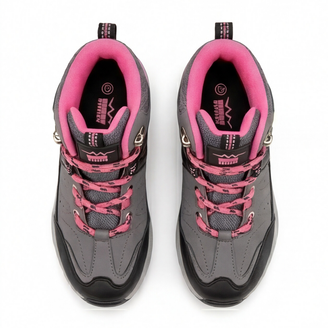 Bota outdoor infantil color negro con contraste rosa Beppi