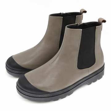 Bota Chelsea infantil color taupe con punta negra Beppi