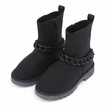 Bota infantil color negro con cadena decorativa Beppi