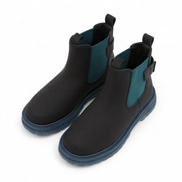 Bota Chelsea infantil color negro con detalle teal Beppi