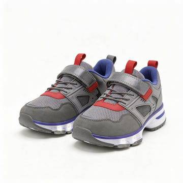 Tenis infantil color gris con luces y ajuste de velcro Beppi