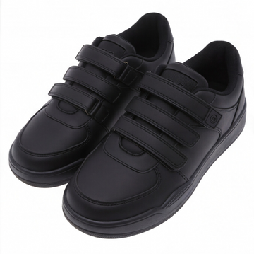 Tenis infantil color negro con triple ajuste de velcro Beppi