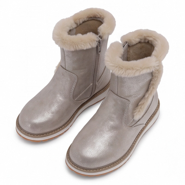 Bota infantil color oro con detalle afelpado Beppi