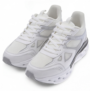 Tenis deportivo color blanco con detalles plateados Beppi