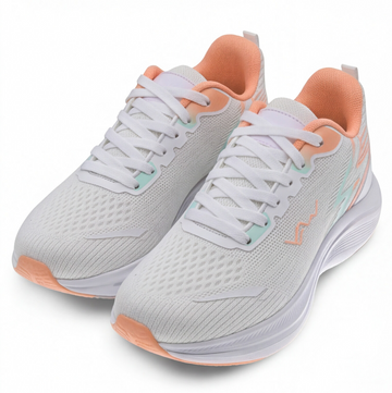 Tenis deportivo color blanco con detalles aqua y durazno Beppi