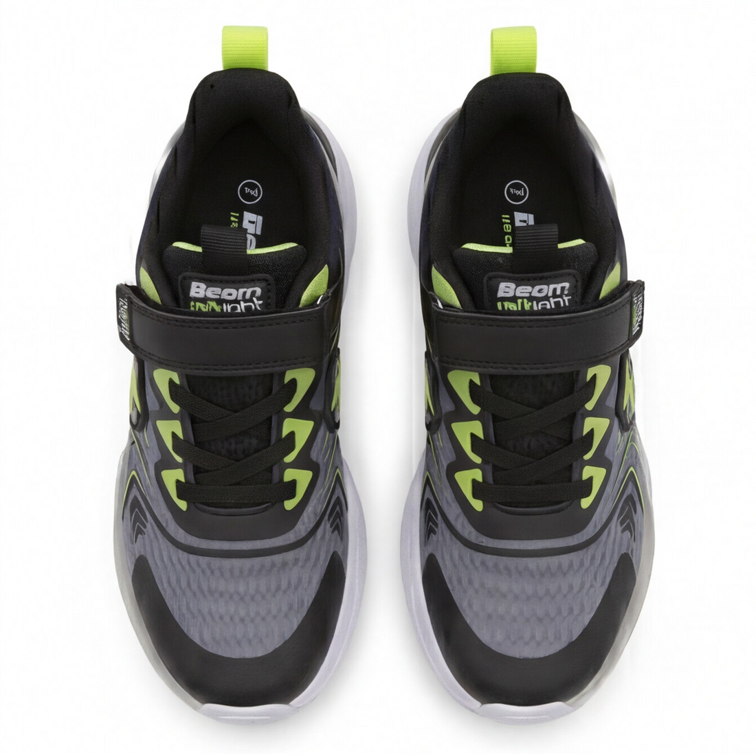 Tenis infantil color negro con luces y ajuste de velcro Beppi